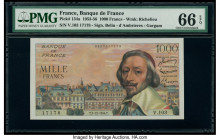 France Banque de France 1000 Francs 2.12.1954 Pick 134a PMG Gem Uncirculated 66 EPQ. 

HID09801242017

© 2020 Heritage Auctions | All Rights Reserved