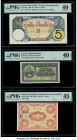 French West Africa Banque de l'Afrique Occidentale 5 Francs 1.8.1925 Pick 5Bc PMG Extremely Fine 40; Greece National Bank of Greece 5 Drachmai 1923 Pi...