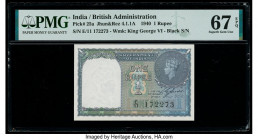 India Government of India 1 Rupee 1940 Pick 25a Jhun4.1.1A PMG Superb Gem Unc 67 EPQ. This is one of a consecutive pair in this sale. 

HID09801242017...