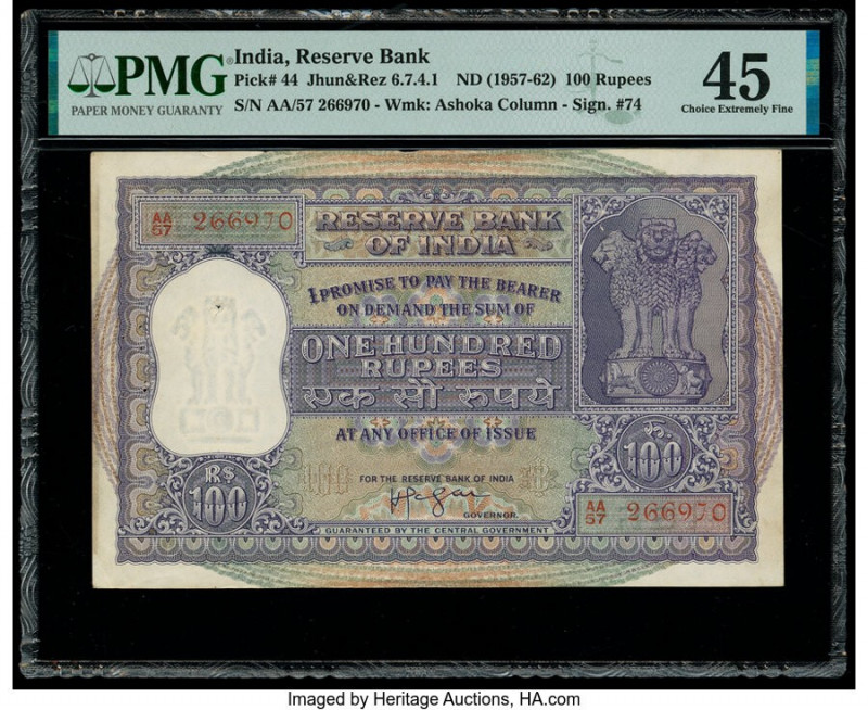 India Reserve Bank of India 100 Rupees ND (1957-62) Pick 44 Jhun6.7.4.1 PMG Choi...