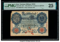 Iran German Military WWI 5 Tomans on 20 Mark ND (1916-17) Pick M3 PMG Very Fine 25. Stains and edge damage noted on this example.

HID09801242017

© 2...