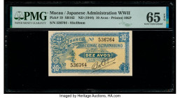 Macau Banco Nacional Ultramarino 10 Avos ND (1944) Pick 19 PMG Gem Uncirculated 65 EPQ. 

HID09801242017

© 2020 Heritage Auctions | All Rights Reserv...