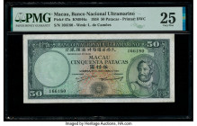 Macau Banco Nacional Ultramarino 50 Patacas 20.11.1958 Pick 47a KNB44a PMG Very Fine 25. 

HID09801242017

© 2020 Heritage Auctions | All Rights Reser...