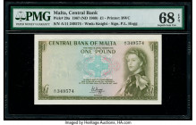 Malta Central Bank of Malta 1 Pound 1967 (ND 1969) Pick 29a PMG Superb Gem Unc 68 EPQ. 

HID09801242017

© 2020 Heritage Auctions | All Rights Reserve...