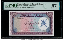 Oman Sultanate of Muscat and Oman 5 Rials Saidi ND (1970) Pick 5a PMG Superb Gem Unc 67 EPQ. 

HID09801242017

© 2020 Heritage Auctions | All Rights R...