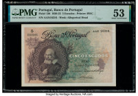 Portugal Banco de Portugal 5 Escudos 8.8.1922 Pick 120 PMG About Uncirculated 53. 

HID09801242017

© 2020 Heritage Auctions | All Rights Reserved
