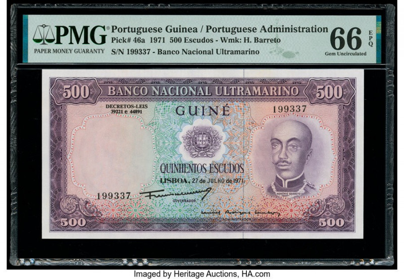 Portuguese Guinea Banco Nacional Ultramarino, Guine 500 Escudos 27.7.1971 Pick 4...