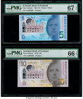 Matching Serial Pair Scotland Bank of Scotland 5; 10 Pounds 25.3.2016; 1.6.2016 Pick UNL (2) Two Examples PMG Superb Gem Unc 67 EPQ; Gem Uncirculated ...
