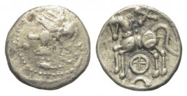 Quinar AR
Gaul, Aedui, c. 80-50 BC
13 mm, 1,45 g
De la Tour 8178 var.