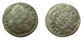 1 Kreuzer AR
Bayern, Maxymilian III Joseph (1745-77)
1760
15 mm, 0,7 g