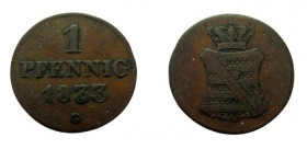 1 Pfennig
1833
20 mm, 1,79 g