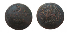 3 Pfenninge
Rostock, 1862
21 mm, 2,62 g