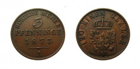 3 Pfenninge
1873, 120 Einen Thaler
25 mm, 4,53 g