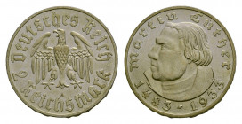 2 Reichsmark AR
Martin Luther, 1933
25 mm, 8 g