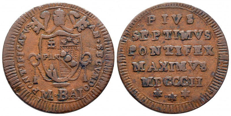 Mezzo Baiocco
Italy, Papal State, Pius VII (1800-1823)
27 mm, 5,55 g