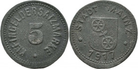 5 Pfennig Zn
Mainz, 1917
20 mm