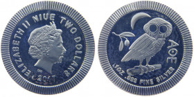 2 Dollars AR
1 Oz Silver, Niue, Owl
31,10 g