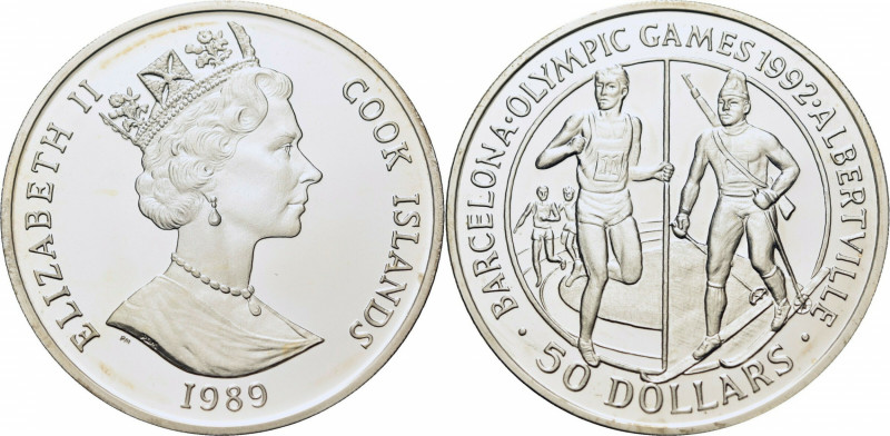 50 Dollars AR
Cook Islands, Elizabeth II, Olympic Games 1992 & 1994
40 mm, 28,...