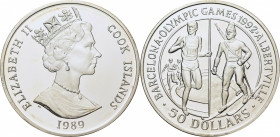50 Dollars AR
Cook Islands, Elizabeth II, Olympic Games 1992 & 1994
40 mm, 28,80 g
