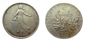 5 Francs AR
Francem 1962, Silver 835/1000