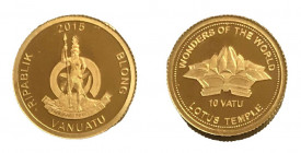 10 Vatu AV
Vanuatu, Lotus Temple, 585/1000 Gold
11 mm, 0,5 g