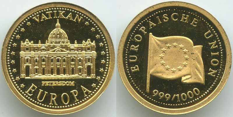 1/25 Oz, Gold Medal, UE-Vatikan, Gold 999/1000
20 mm, 1,24 g