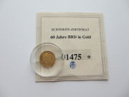 Medal AV
60 Jahre BRD, 2010, Gold 585/1000
11 mm, 0,5 g