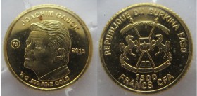 1500 Francs AV
Burkina Faso, Joachim Gauck, Gold 999/1000
11 mm, 0,5 g