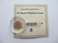 Medal AV
FC Bayern München, 2003, Gold 585/1000
11 mm, 0,5 g