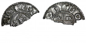 England. Aethelred II. 978-1016. AR Half Penny (10mm, 0.64g). Crux type (BMC iiia, Hild. C). Thetford(?) mint; Boga(?) moneyer. Struck circa 991-997. ...