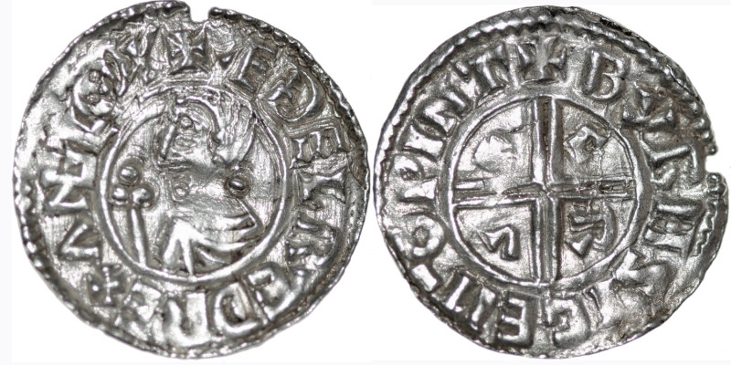 England. Aethelred II. 978-1016. AR Penny (20mm, 1.63g, 9h). Crux type (BMC iiia...