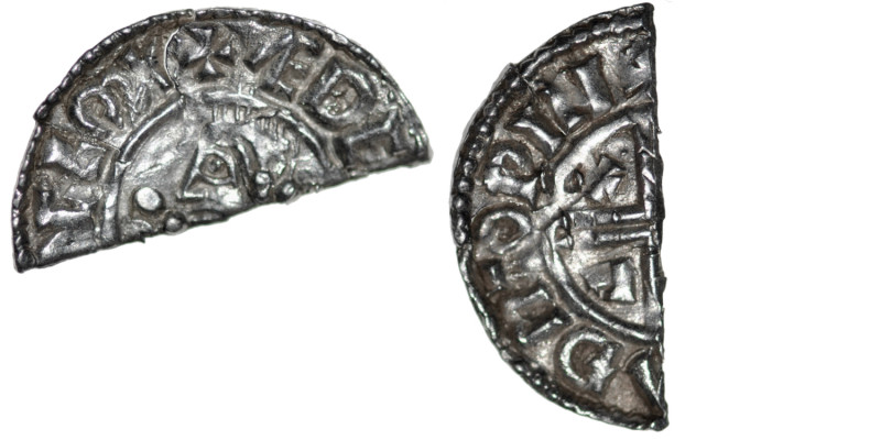 England. Aethelred II 978-1016. AR Half Penny (10mm, 0.74g). Crux type (BMC iiia...