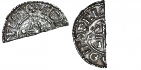 England. Aethelred II 978-1016. AR Half Penny (10mm, 0.74g). Crux type (BMC iiia, Hild. C). Winchester mint; moneyer uncertain. Struck circa 991-997. ...