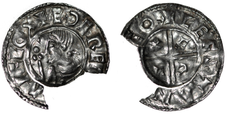 England. Aethelred II 978-1016. AR Penny (20mm, 1.04g). Crux type (BMC iiia, Hil...