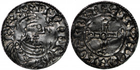England. Edward the Confessor. 1042-1066. AR Penny (19.5mm, 1.12g, 6h). Pointed Helmet type (BMC viia, BEH F). London mint; moneyer Beorhtmund. Struck...