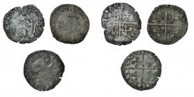 France. Papal State. Lot of 3. 
- Papal States. Alexander VI 1492-1503. AR Carlin (20mm, 0.87g). Avignon mint. ALEXANDER. P.P.VI., Pope sitting / SANT...