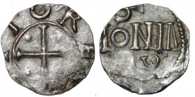 Germany. Cologne. Otto III 983-1002. AR Denar (15mm, 1.25g). Cologne mint. [+O]TTO RE[X], cross with pellets in each angle / S / [CO]LONIA / [A] G, Co...