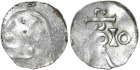 Germany. Cologne. Otto III 983-1002. AR Denar (18mm, 1.70g). Cologne mint. [+OTTO REX], cross with pellets in each angle / S / IOIO / A, Cologne monog...