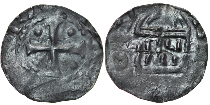 Germany. Cologne. Konrad II 1024-1039. AR Denar (19mm, 1.00g). Cologne mint. Cro...
