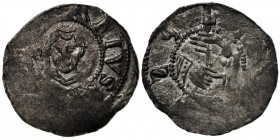 Germany. Archdiocese Trier. Anonymous emitter 1023-1061. AR Denar (18mm, 1.03g). [S EVCH]ARIVS, bust of Eucharius with crosier in right hand / [+]S PE...