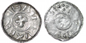 Germany. Duchy of Saxony. Bernhard I 973-1011. AR Denar (19mm, 1.27g). Bardowick (or Lüneburg or Jever?) mint. BERNHA[R]DVX, small cross pattee / Smal...
