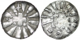 Germany. Archdiocese of Magdeburg. Anonymous. AR Denar (Sachsenpfennig) (20mm, 1.69g). Uncertain mint. Cross in center, pellets in each angle, pseudo ...