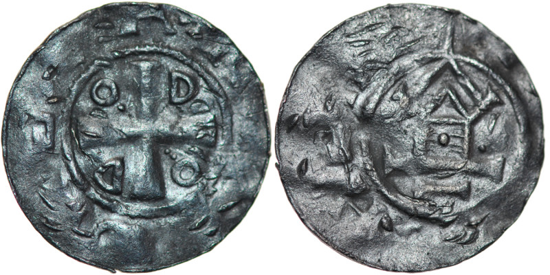 Germany. Saxony. Goslar. Otto III 983-1002. AR Denar (17mm, 1.01g). [+DIIGRA+REX...