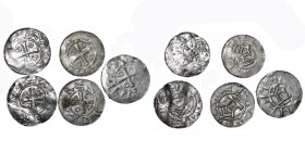 Germany (Group of five). Goslar. Saxony. Otto III 983-1002. AR Denar +DIIGRA+REX, short cross, in angels O D D O / ATEAHLHT, church facade. Dbg. 1167....