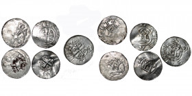 Germany (Group of five). Goslar. Saxony. Otto III 983-1002. AR Denar +DIIGRA+REX, short cross, in angels O D D O / ATEAHLHT, church facade. Dbg. 1167....