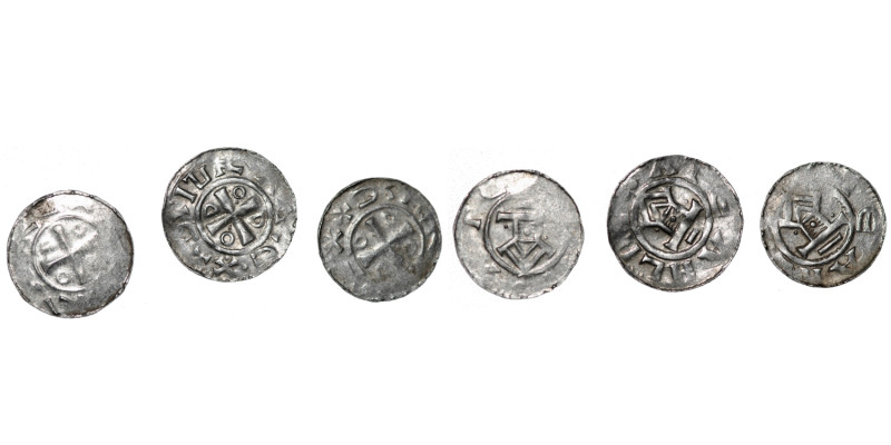 Germany (Group of three). Goslar. Saxony. Otto III 983-1002. AR Denar +DIIGRA+RE...