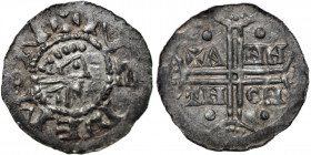 Germany. Hermann von Kalvelage 1020-1051. AR Denar (19mm, 0.70g). Emden mint. +NERIMON, diademed bust right / +A-HN-TH-OH, in two lines across field, ...