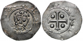 The Netherlands. Deventer. Bishop Bernold 1046-1054. AR Denar (18mm, 1.11g). Deventer mint. +BE[____], bareheaded bust facing /[ +B]ERNO[L]D, cross wi...