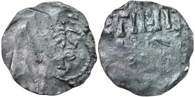 The Netherlands. Tiel. Konrad II 1024-1039 or Heinrich III 1039-1056. AR Denar (18mm, 1.33g). Crowned head facing / [BO], [+]TIELE [NA], text in three...