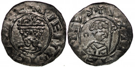 The Netherlands. Groningen. Wilhelm and Heinrich III/IV, 1054-1076. AR Denar (18mm, 0.70g). HENRICVSRE+, crowned bust facing / +VVIIHEINIVS, head righ...